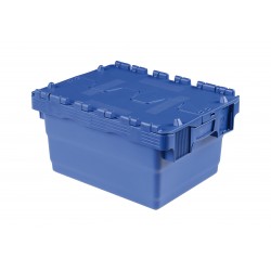 Bac de stockage navette avec couvercle en plastique bleu - 16 litres sur